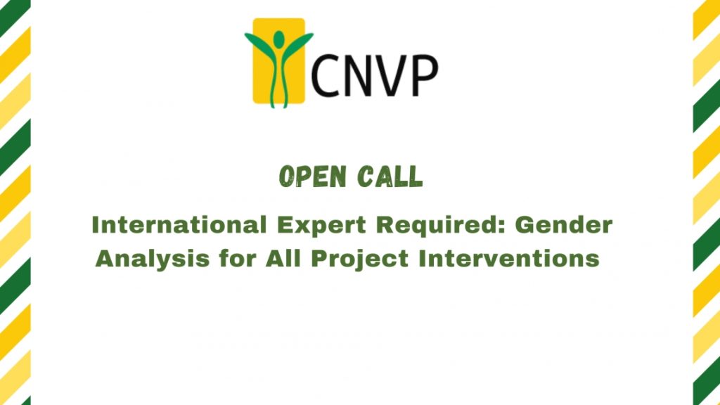 Open Call: International Expert on Gender Analysis for All Project Interventions