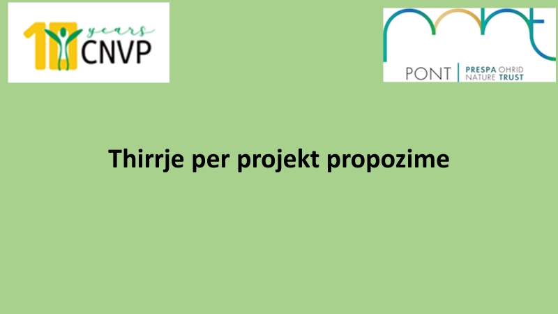 Thirrje per projekt propozime – Open Call for Project Proposals