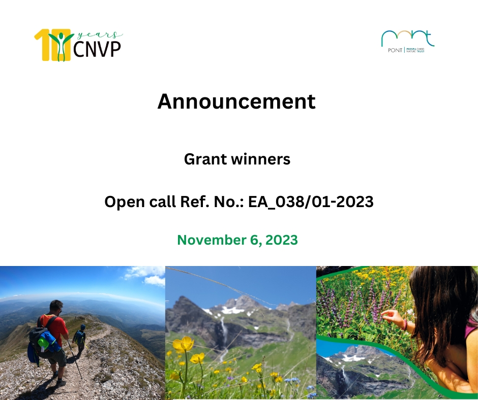 Announcement – CNVP North Macedonia/ Grant winners / open call Ref. No: EA_038/01-2023